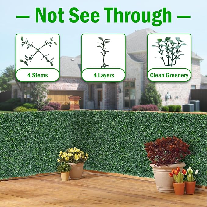 40x120Inch Artificial Ivy Privacy Fence Screen, UV-Anti Boxwood Greenery Hedge, Fake Grass Wall Roll Backdrop, 33 SQ FT