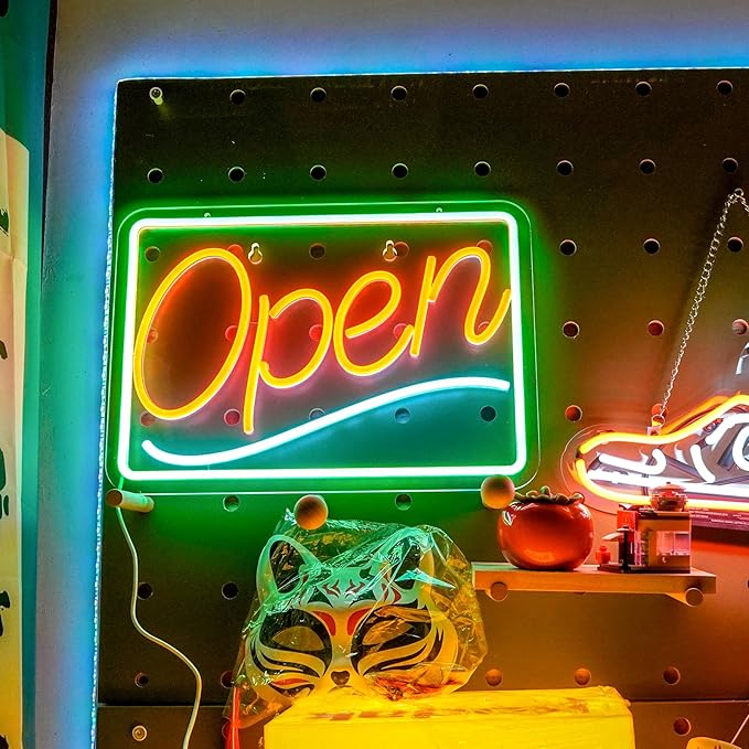 Open Neon Sign Definition Bar Signs, Led USB Powered Bright Open Neon Light for Wall Decor Bar Pub Man Cave Party Art Decor
