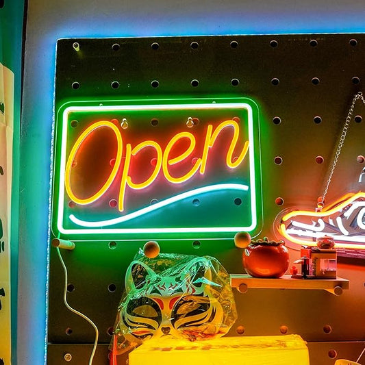 Open Neon Sign Definition Bar Signs, Led USB Powered Bright Open Neon Light for Wall Decor Bar Pub Man Cave Party Art Decor