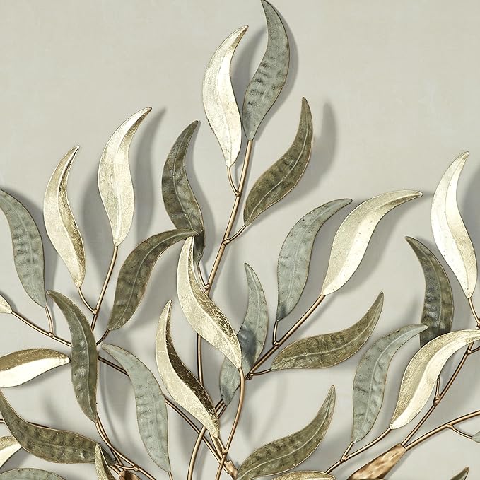Morning Mist Tree Wall Art Sculpture | Tree of Life | Nature | Textured Metal Wall Art Decor | Hand Finished | Sage Gold | Dimensional | Realistic | Home Decor