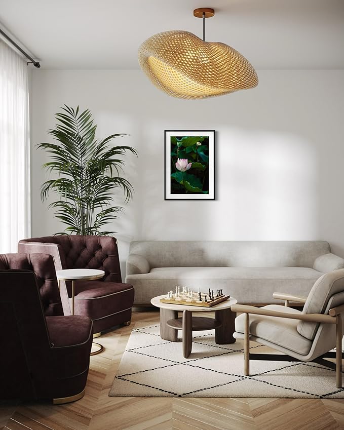 Oriental Beauty: Stunning Feng Shui Landscape Wall Art Vertical Prints for Home Decor in 3 Sizes (Serenity of a Pink Lotus, 20" x 30", Oriental Beauty)