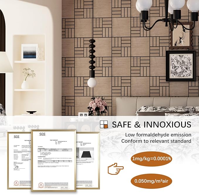 4 Packs Acoustic Wall Panels - Self-Adhesive 3D Wood Slat Wall Panel- Peel and Stick Sound Absorbing Panels for Noise Reducing - Feature Wall Decor for Home & Office