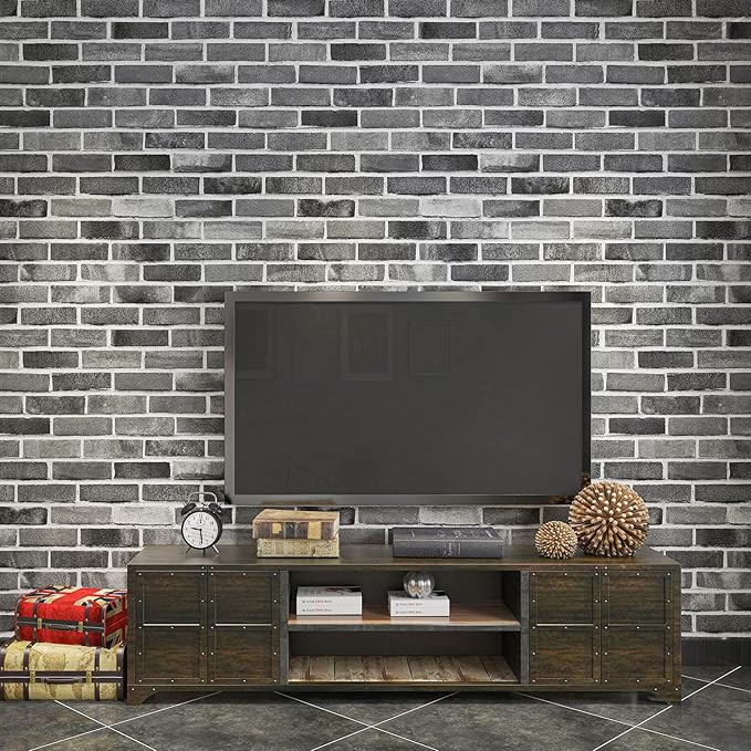 Art3d 10-Pack 52.5 Sq.Ft Faux Brick 3D Wall Panels Peel and Stick in Stone Ash, Self Adhesive Waterproof Foam Wallpaper for Bedroom, Bathroom, Kitchen