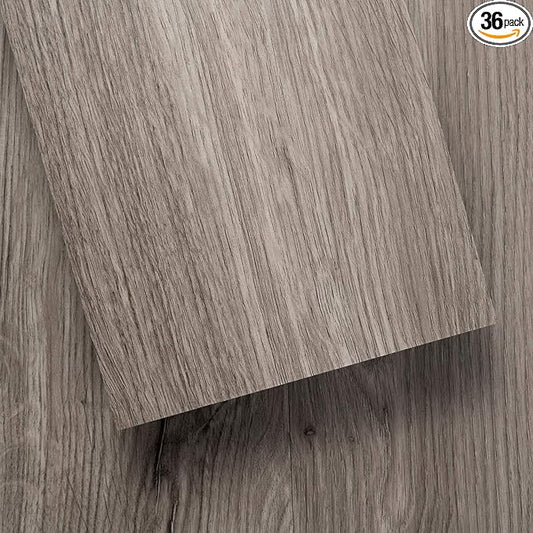 Luxury Vinyl Floor Tiles by Lucida USA | Peel & Stick Adhesive Flooring for DIY Installation | 36 Wood-Look Planks | BaseCore | 54 Sq. Feet