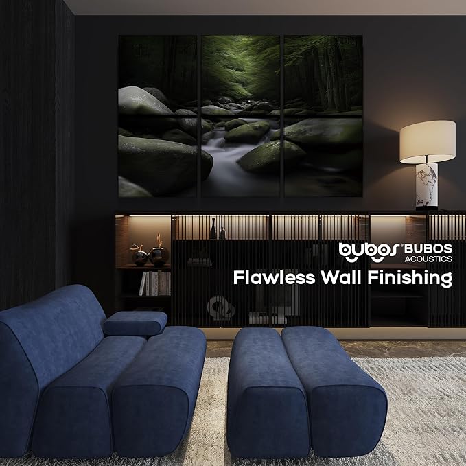 BUBOS 6 Pack Art Acoustic Panels Soundproof Wall Panel,70.8X47.2 Inches Large Sound Absorbing Panel,Self-Adhesive Decorative Acoustical Wall Panels, Acoustic Treatment for Home（Ancient Green）