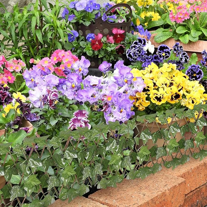 COHEALI Artificial Expandable Privacy Fence with Vivid Faux Green Leaves Wall Panel for Balcony Patio Garden Home Decoration Weather-Resistant Trellis Screen Protector