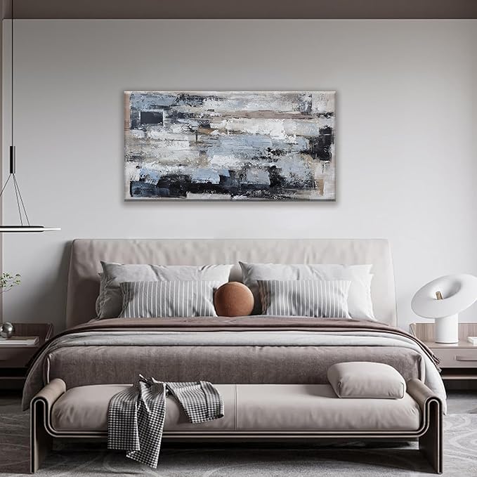 Canvas Wall Art Decor Modern Large Wall Art For Living Room Abstract Art Blue Black Wall Art Decor Canvas Art Work Decoration Abstract Wall Art Prints For Bedroom Office Kitchen Wall Decor 20" x 40"