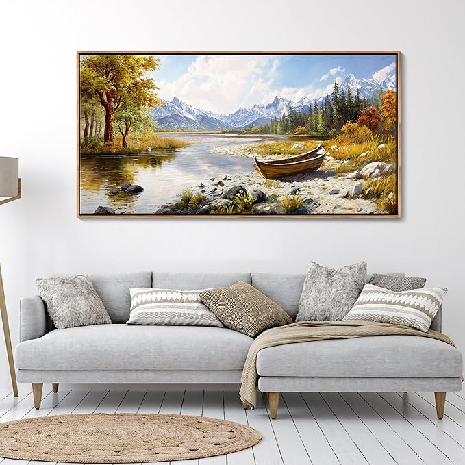 Mofutinpo Fall Mountain Landscape Wall Art - Nature Forest Canvas Art for Living Room, Bedroom & Dining Room - Framed Paintings for Wall Decor - Large Scenic Artwork for Home 20x40IN