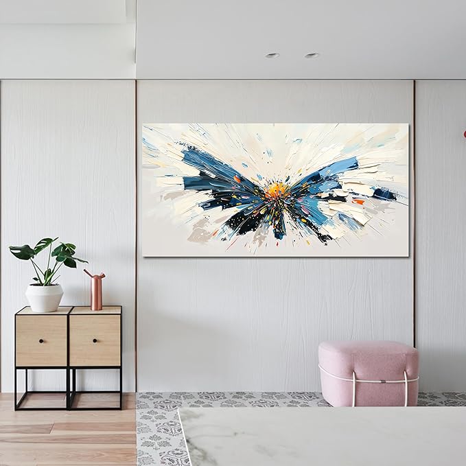 Canvas Wall Art Decor Abstract Modern Wall Art for Living Room Abstract Canvas Art Wall Decor Butterfly Wall Art Pictures Large Colorful Wall Art Prints Artwork for Walls Office Home Decor 24" X 48"