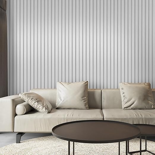 Art3d 8-Pack 96 x 6in. WPC Acoustic Slat Wall Panel for Modern Interior Decor, TV Background, Living Room, Matte White