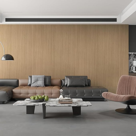 Large Size 48"x197" Extra Wide Big Roll Brown Peel and Stick Wallpaper Self Adhesive Wallpapers Thicken Wall Sticker Faux Wood Contact Paper Removable Waterproof Wood Vinyl Wrap for Kitchen Cabinets