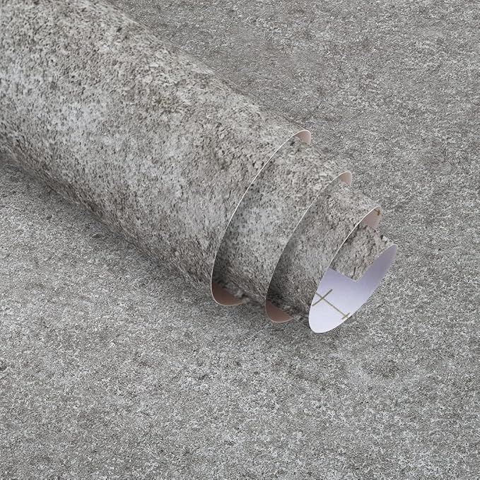 24"x79" Thick Grey Granite Countertop Contact Paper(Sample) Vinyl Wrap Matte Wallpaper Peel and Stick Easy to Install & Clean Renter Friendly Textured Paper for Kitchen Cabinets Countertop Refinishing