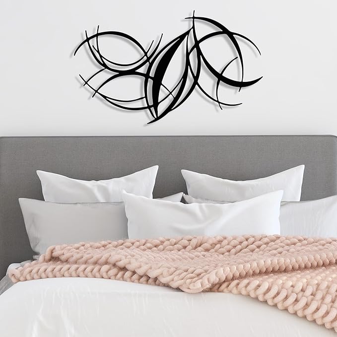 Abstract Metal Wall Art, Modern Wall Decor, Minimalist Line Sculpture, Geometric Wave Artwork, Large Mid Century Wall Hanging, Luxury Style Sculpture, Creative Home and Office Wall Sign, Gift for Home