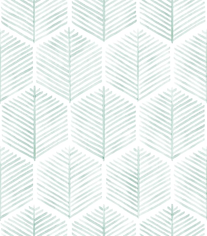 MelunMer Modern Peel and Stick Wallpaper Boho Contact Paper for Cabinets/Drawers 197In L 17.3In W Self Adhesive Removable Wallpaper for Bedroom/Bathroom Waterproof Geometric Contact Paper Green/White