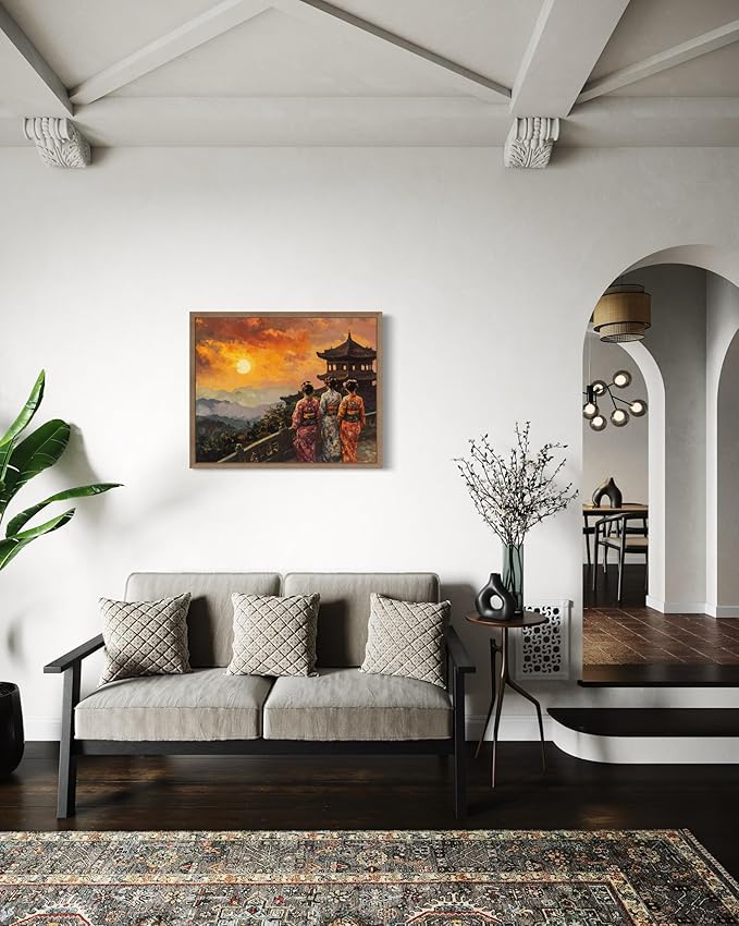 Taiwan Art Print Poster, Asia Oriental Countries Culture Wall Art Asian Paintings for Bedroom Bathroom Living Room Decor 97 (Taiwan, 24 x 36 inches, Wood Frame)