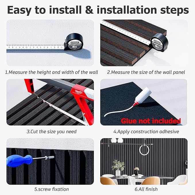 Acoustic Panels Sound Absorbing Wood Wall Panels for Interior Wall Decor 2 Pack 48x24 Inch, Wooden Panels TV Wall Decor Decorative Noise Cancelling Wainscoting Panels for Bedroom, Living Room