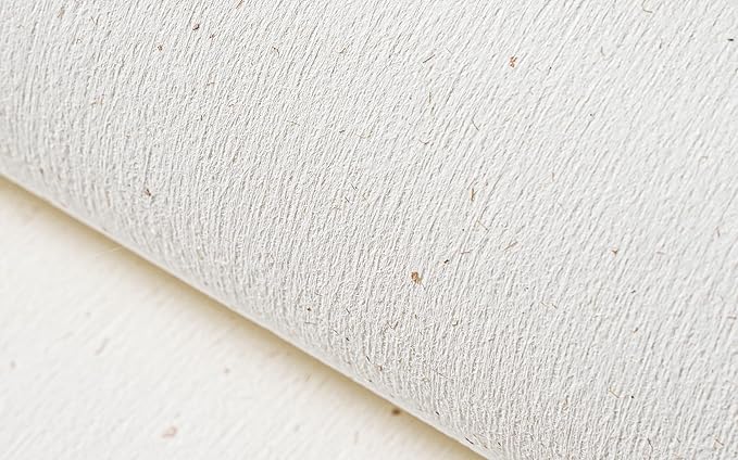 Natural White Wallpaper Grasscloth Textured Peel and Stick Wall Fabric&Wallpaper Self-Adhesive Wall Fabric&Wallpaper Removabl Easy to Clean for Bedroom,Living Room , Office. (16.5"x236.2") 1001