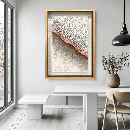 BrightA White 3D Wave Wall Sculpture - Heat-Formed Acrylic Strips Art with Dynamic Shadow Play, Solid Wood Frame Contemporary Artwork for Modern Interiors 39.4" x 59"