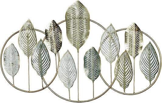 Touch of Class Quiet Nature Openwork Leaf Metal Wall Art | Hanging Sculpture Decor for Bedroom, Living Room, Bathroom