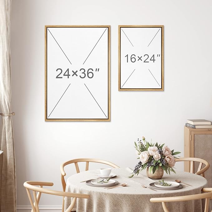 MUDECOR Framed Wall Art Print Set Flock of Abstract Birds in Flight Earthy Tones Illustrations Modern Art Boho Decorative Colorful Chic for Living Room, Bedroom, Office - 16"x24"x3 Natural