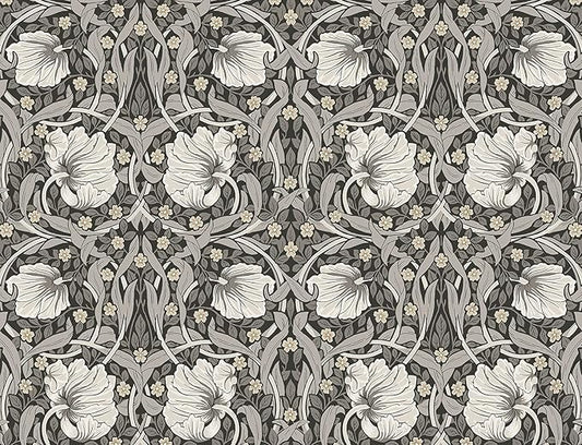 NextWall Pimpernel Floral Peel and Stick Wallpaper (Charcoal & Pearl Grey)