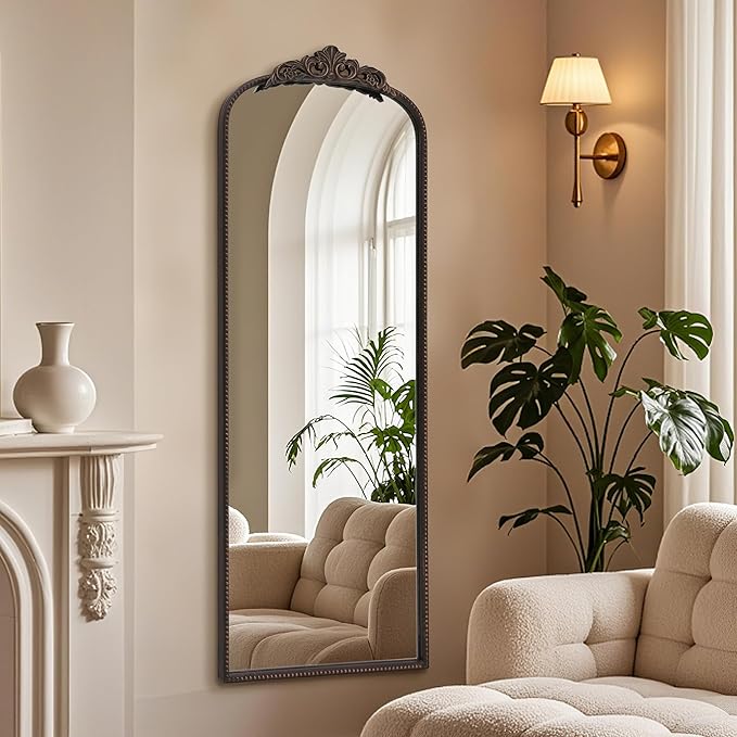 Micasso Bronze Full Length Mirror: 56''x21'' Traditional Ornate Vintage Floor Mirror - Baroque Antique Long Mirrors for Wall/Dressing Room/Bedroom/Entryway/Hallway - Home Decor for Living Room