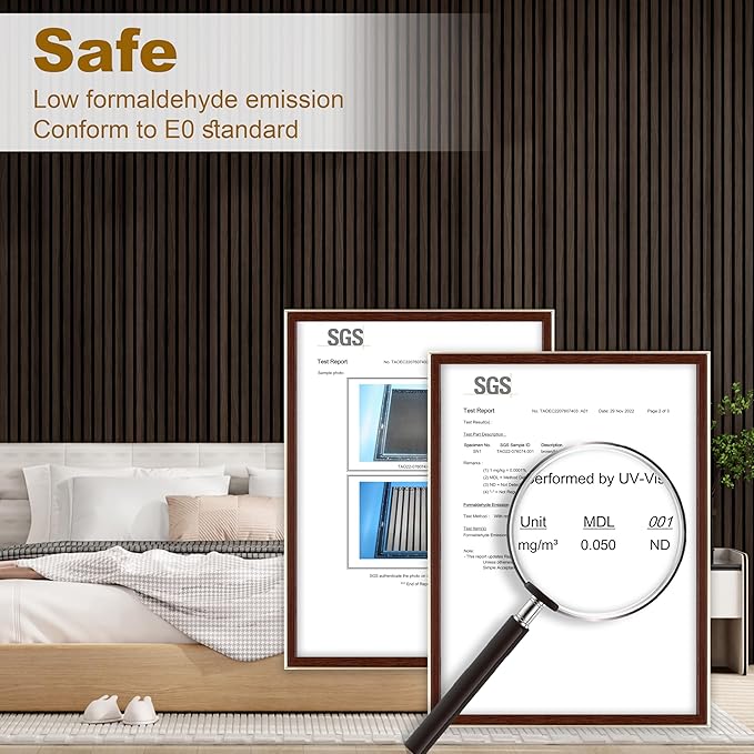 Acoustic Wood Wall Panels, 2-PC 94.49 x 12.6 in Soundproof Wood Wall Panels for Decor, Wood Slat Wall Panels for Wall Decor, Smoke Oak