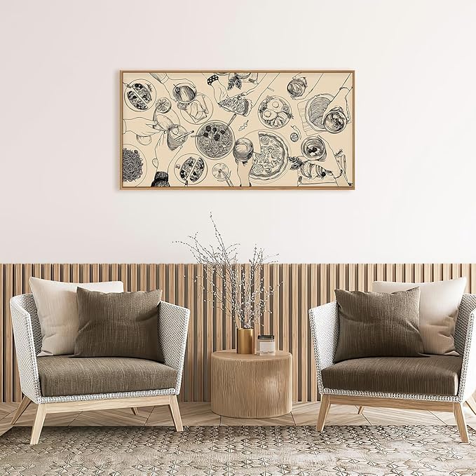 Ausril Cheers Bar Wall Art Framed Canvas Set - Vintage Drink Cocktail Painting, Modern Party Decor, Abstract Friend Pub Prints for Kitchen, Dinning Room, Restaurant, Living Room, Bar - 20x40 Inch