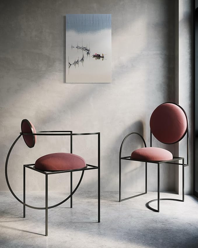 Oriental Beauty: Stunning Feng Shui Landscape Wall Art Vertical Prints for Home Decor in 3 Sizes (Tranquil Fishing: Reflections on a Serene Waterway, 24" x 36", Oriental Beauty)