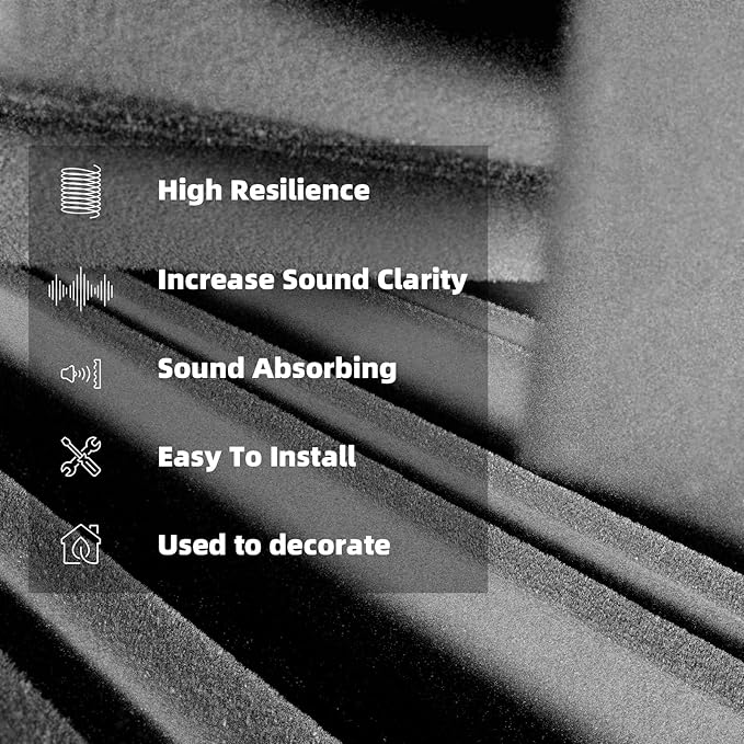 36 Pack Self-Adhesive Sound Proof Foam Panels,12 X 12 X 2 inches Acoustic Foam,High Resilience Sound Proofing Padding for Wall,Sound Absorbing Panels Suitable for Home,Studio - Gray