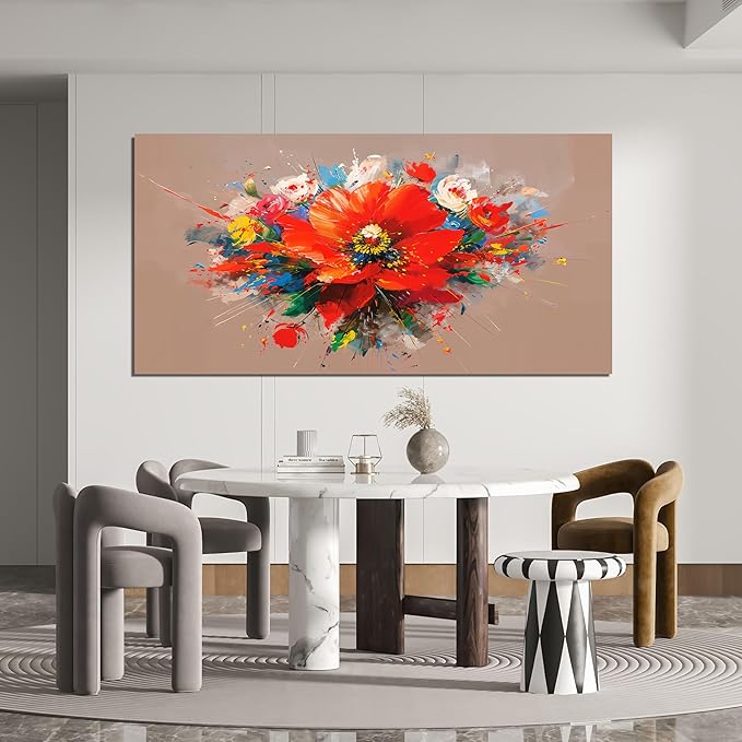 Canvas Oversized Wall Art Decor Modern Large Wall Art for Living Room Canvas Art Wall Decor Colorful Botanical Wall Art Prints Flowers Artwork for Walls Bederoom Office Home Decor Aesthetic 29" X 58"