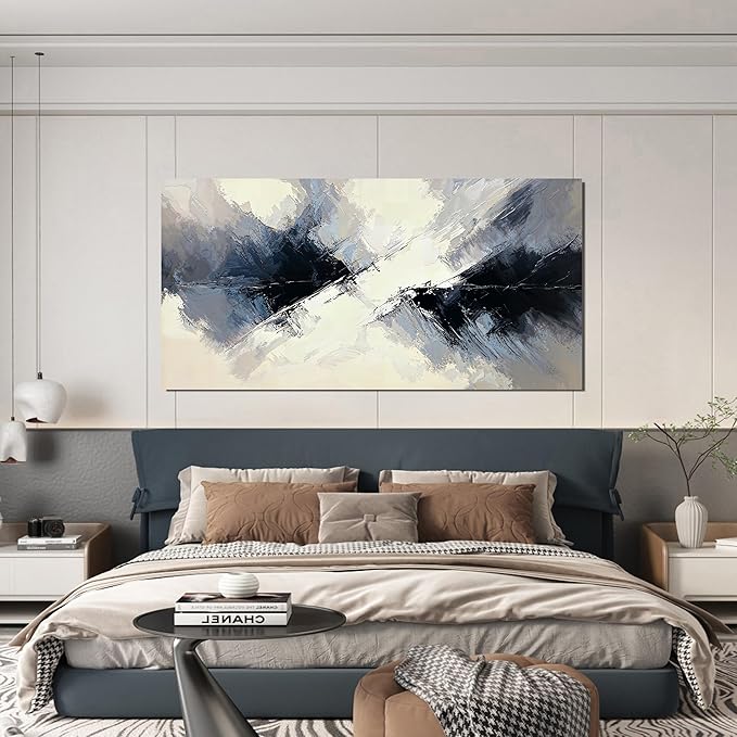 Abstract Canvas Wall Art Decor Abstract Canvas Art Wall Decor Large Black and White Wall Art Decorations Wall Art Pictures for Living Room Modern Minimalist Wall Art Prints Home Office Decor 24"X48"