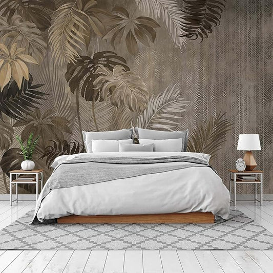 Cliouar-Turtle Backed Bamboo Plantain Leaf Plant Wall Mural Wallpaper for Bedroom Living Room 158" x 110" (Not Self Adhesive)