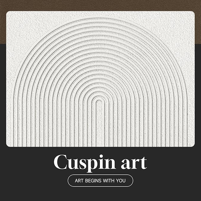 Large Framed Boho Neutral Abstract Wall Art, 3 Piece Modern Art Prints Paintings Artwork for Walls, Minimalist Black White Brown Geometric Pictures for Living Room, Dining Room, Bedroom Wall Decor