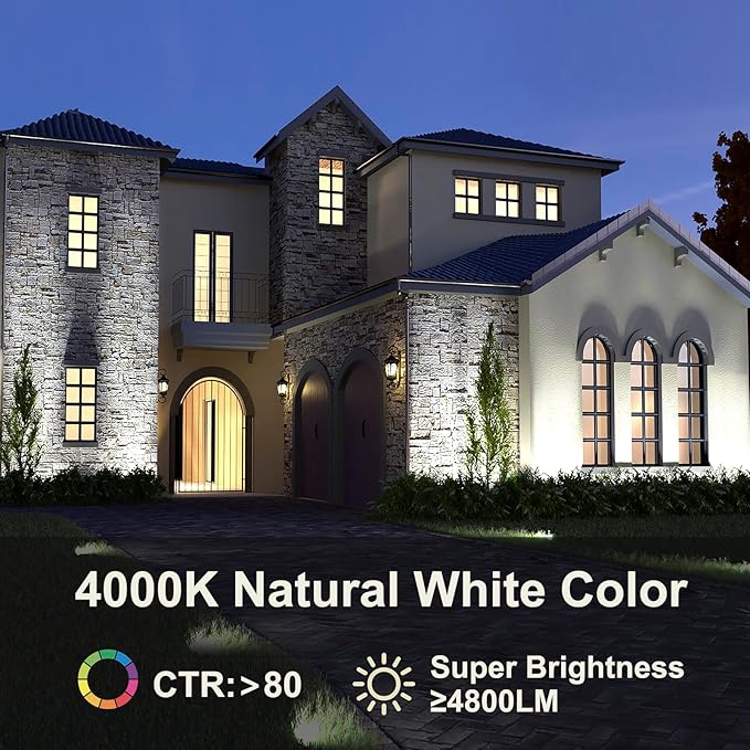 36W LED Wall Washer Lights, 4000K Neutural White Linear Flood Light, 3.2ft/40 120V LED Light Bar, IP65 Waterproof Outdoor LED Wall Washer Lights for Landscape, Church, Ads, Yard, Garden