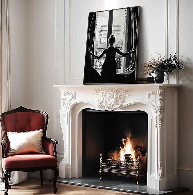 Poster Master Vintage Photograph Poster - Retro Minimalist Print - Girl In The Open Window, Black & White, Simple - Gift for Artist, Friend - Wall Decor for Living Room, Dorm, 18x24 Unframed Wall Art