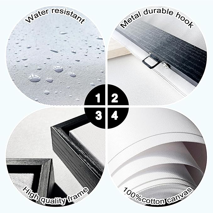 Large Wall Art for Living Room - Abstract Wall Decor Framed Picture Artwork for Wall Decorative Paintings Teal and White Modern Office Bedroom Art