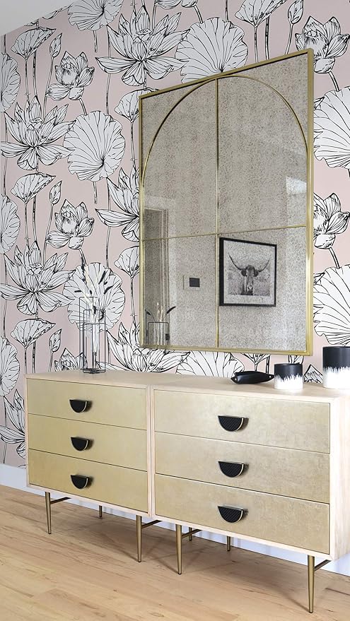 NextWall Lotus Floral Peel and Stick Wallpaper (Pink)