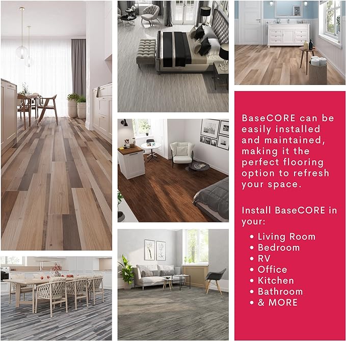LUCiDA SURFACES Luxury Vinyl Floor Tiles-Peel & Stick Adhesive Flooring for DIY Installation-Sample Wood-Look Plank-6 inch x 12 inch