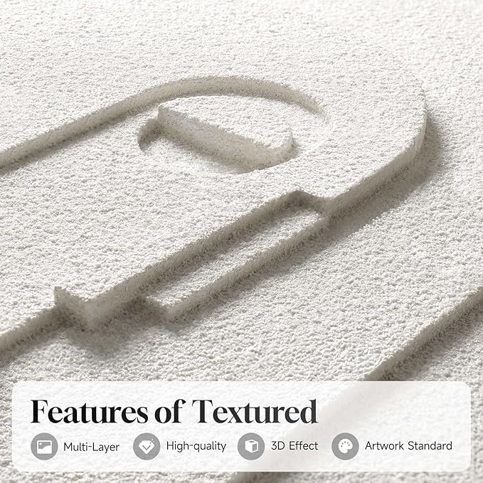 Large 3D Textured Framed Abstract Wall Art for Living Room, 3 Piece Modern Black and White Artwork for Walls, Minimalist Wall Paintings for Hallway, Stair, Office Wall Decor, 24x36 Inches