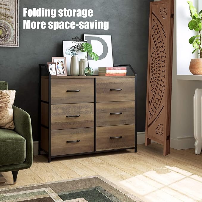 6 Panel Wood Room Divider Fully Assembled, Decorative Room Dividers and Folding Screens, 5.6Ft Room Divider Screen Freestanding Partition Wall Dividers for Home Bedroom Office, Dark Brown