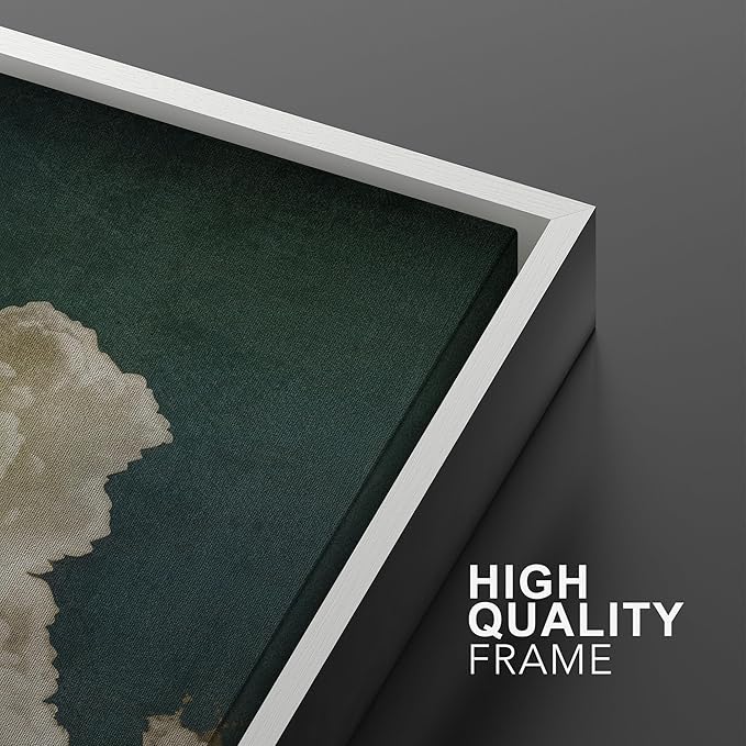 MUDECOR Framed Wall Art Print Set Vintage Cloudscape Dreamy Cotton Clouds Illustrations Modern Art Decorative Colorful Chic for Living Room, Bedroom, Office - 24"x36"x3 White