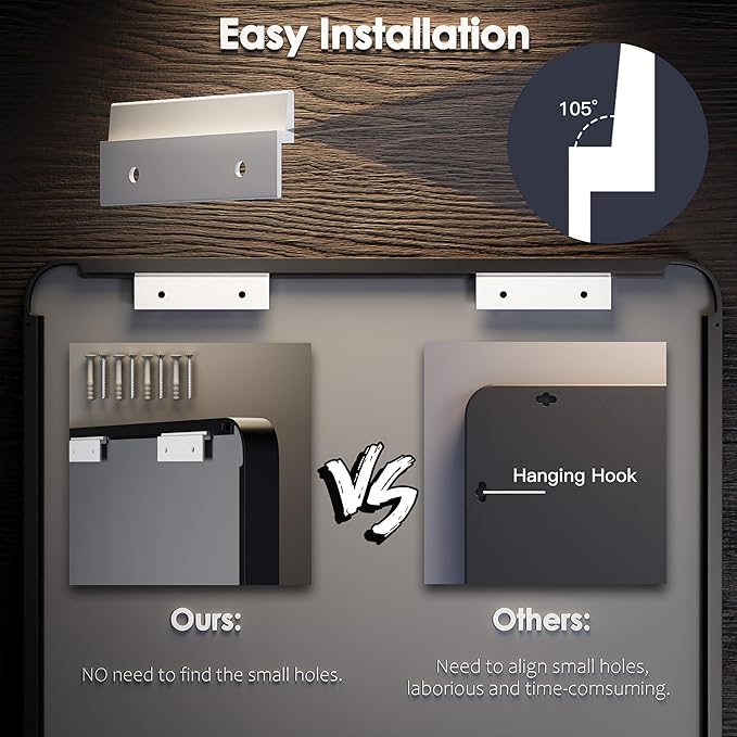 Black Bathroom Mirror for Wall, 55x30 Inch Matte Black Framed Bathroom Vanity Mirror for Farmhouse Living Room Bedroom, Anti-Rust, Tempered Glass, Rounded Corner Horizontal/Vertical