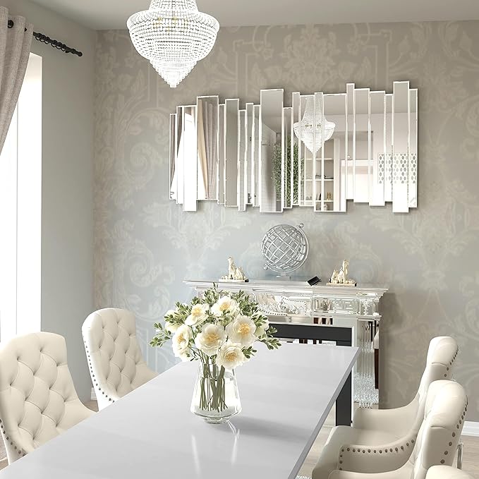 Decorative Mirrors for Wall Decor Large Mirrors for Wall Decor Living Room Silver Mirrors 24×47 inch (Silver)