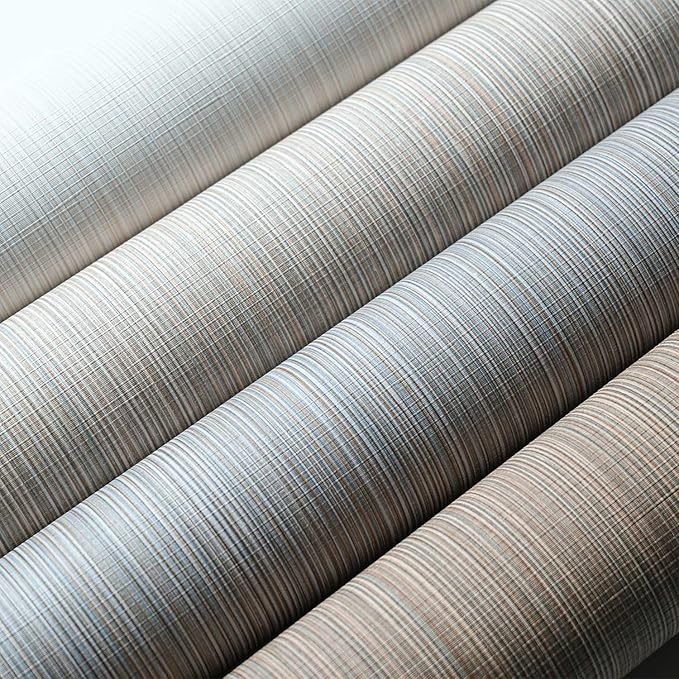 20.8" x 196.8" Peel and Stick Wallpaper Grasscloth, Thick Brown Textured Wall Paper Neutral Waterproof Self Adhesive Removable Wallpaper Mural for Home Decor Bedroom Kitchen Cabinet