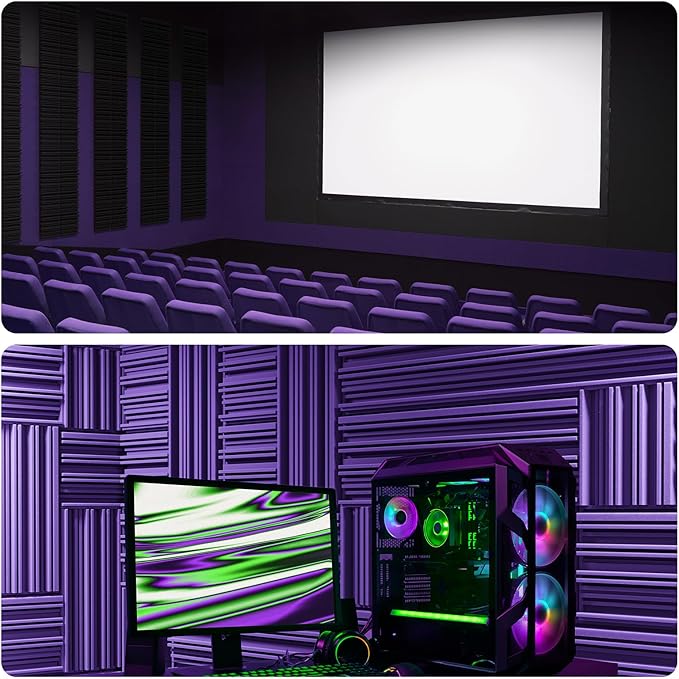 48 Pack Sound Proof Foam Panels for Wall,12" X 12" X 2" Self-Adhesive Acoustic Foam Panels,High Resilience Soundproof Wall Panels,Sound Absorbing Panels for Home Studios, Offices - Black