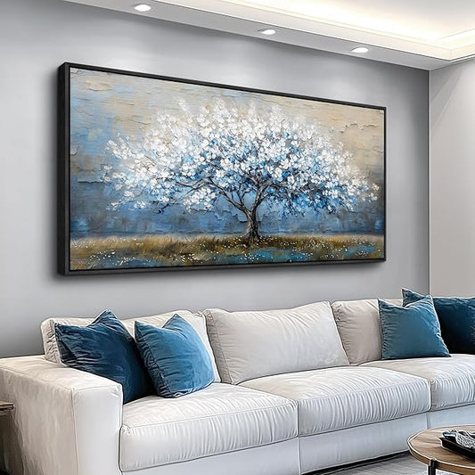 KELIYUAN Wall Art For Living Room Wall Decor For Bedroom Large Canvas Black Framed Wall Painting Abstract Tree Pictures Office Dining Room Decor Artwork Hotel Room Mural Home Decoration 30"X60"