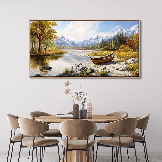 Mofutinpo Fall Mountain Landscape Wall Art - Nature Forest Canvas Art for Living Room, Bedroom & Dining Room - Framed Paintings for Wall Decor - Large Scenic Artwork for Home 20x40IN