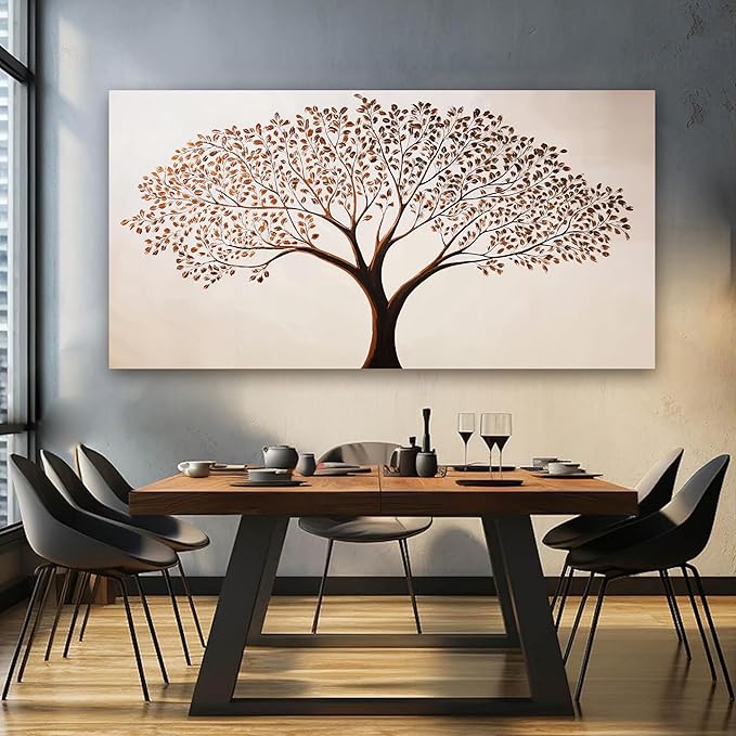 Canvas Art Wall Decor Modern Tree of Life Wall Art Prints Oveersized Canvas Wall Art Decor Minimalist Botanical Wall Art Decor Large Wall Art for Living Room Home Office Wall Decor Aesthetic 29" X 58"