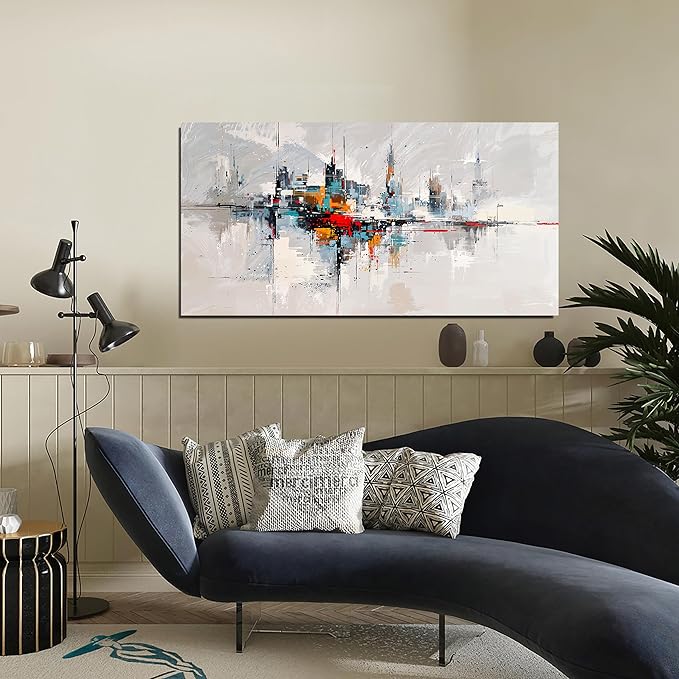 Abstract Wall Art Decor Wall Art Pictures for Living Room Abstract Canvas Art Wall Decor Modern Colorful Wall Art Prints Contemporary City Wall Art Decorations Bedroom Office Home Decor Aesthetic 20" X 40"